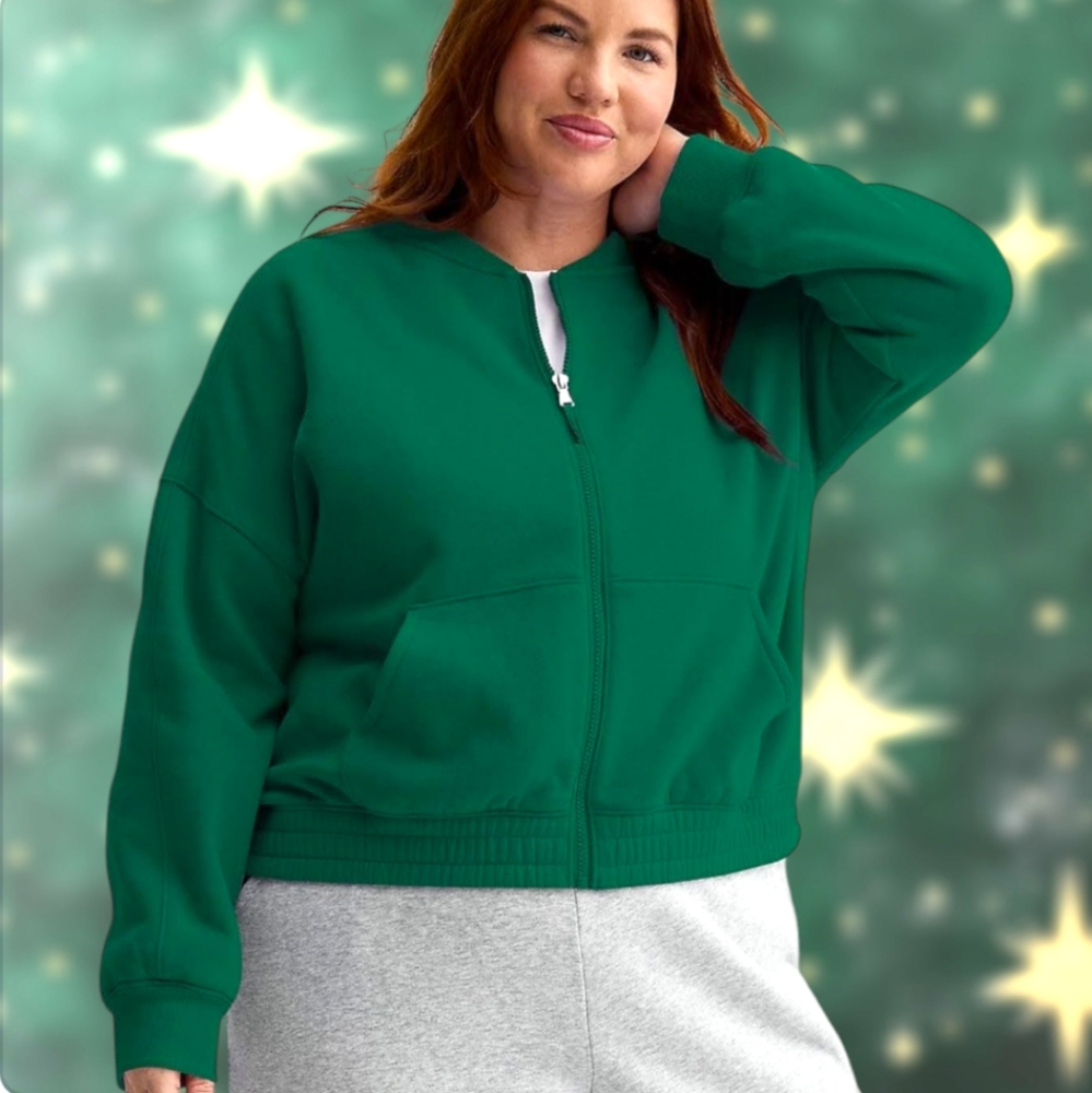 NWT 2XL Fleece Jacket w Pockets Bomber Style